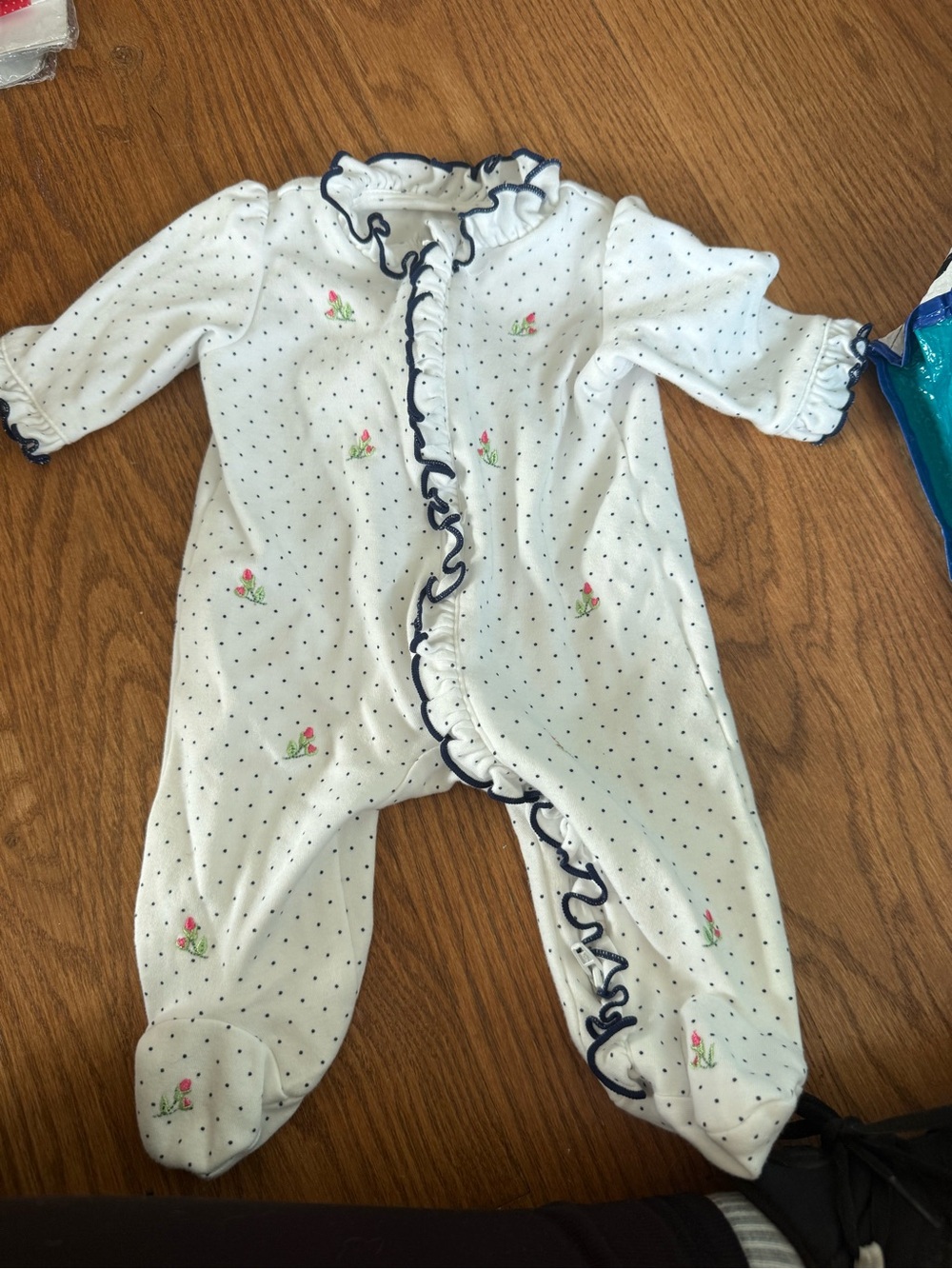 Little Me polka dot onesie - newborn